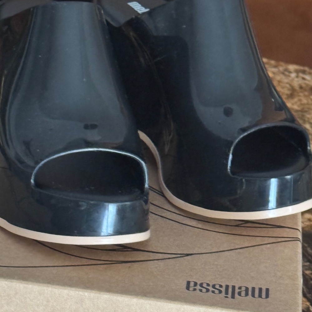Melissa Platform Mules Black Patent vegan - Picture 7 of 11
